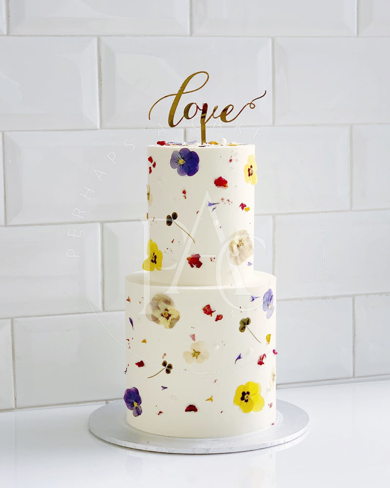 [Two-Tier] Edible flower cake