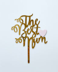 [Cake Topper] Gold The Best Mum